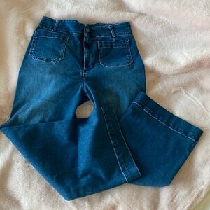 Anthropology Pilcro, the skipper, high waist, wide leg, crop jeans with stretch